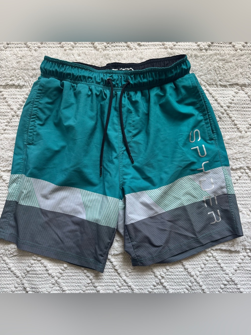 Men’s Spyder Teal/ Gray Swim Shorts Size Small